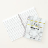 ビジネス用フェイクホワイトマーブルカンパニー名ロゴ ノートブック (内部)