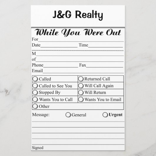 ビジネス用メモひな形 便箋 (正面)