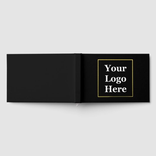 ビジネス用ロゴブラックフォイルおよびゴールドフォイルテンプレート ゲストブック (全面)