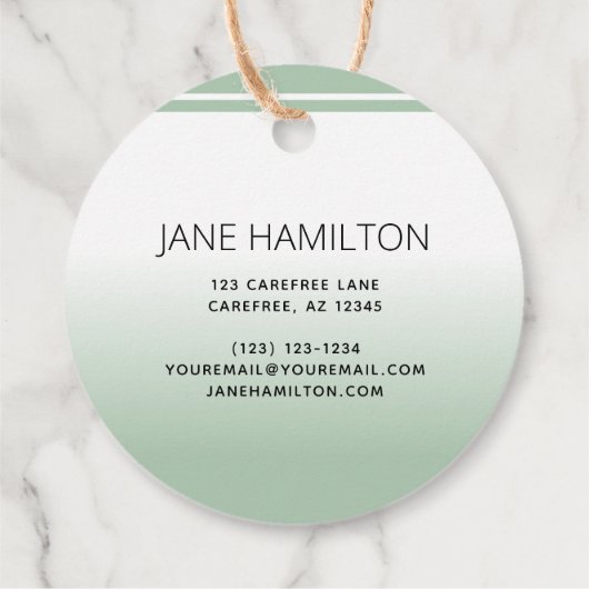 ビジネス用品ミントグリーン包装ラベル フェイバータグ (裏面)