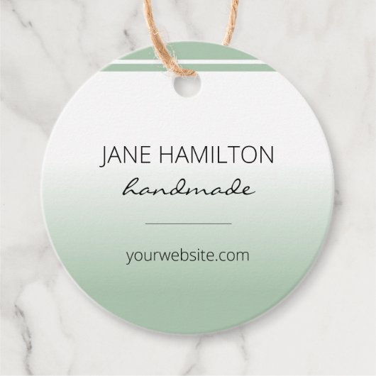 ビジネス用品ミントグリーン包装ラベル フェイバータグ (正面)