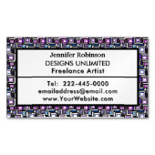 ビジネス用幾何学的な紫色の青 マグネット名刺 (正面)