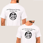 ビジネス用手作りシャツ半面 Tシャツ<br><div class="desc">ロゴテンプレートと文字テンプレートを備えたHandymanテンプレートロゴ作品とプロモーションTシャツカスタマイズ。ロゴを自分のビジネスロゴ、写真、文字に置き換えたり、当社のロゴのエンブレムをシャツに使用したりすることで、オンラインで取り替えることができる。シャツの前後にデザインされ、ブランディングや小規模企業のプロモーションを促進し、ユニフォームのシャツとして働く。</div>