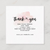 ビジネス用水彩カードの挿入に対してありがとうございます スクエア名刺 (正面)