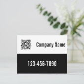 ビジネス用白黒テンプレートQRコード ポストカード (スタンド正面)