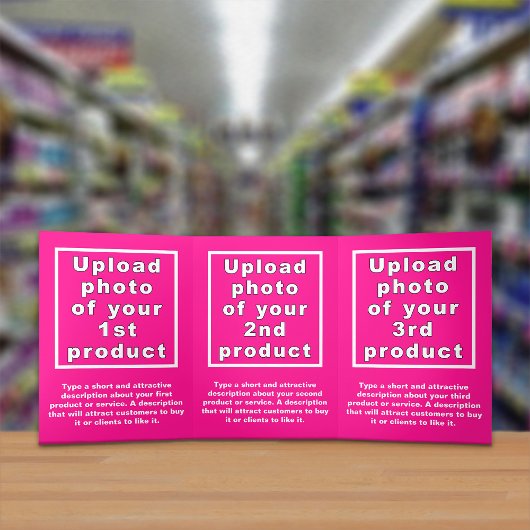 ビジネス用製品ピンク3つ折カード 三つ折りカード