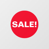 ビジネス用赤い丸のセール窓看板 ウィンドウサイン (シート)