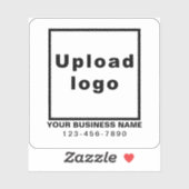 ビジネス用電話番号オンホワイトスクエアビニル シール (シート)