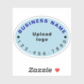 ビジネス用電話番号オンライトブルー楕円形ビニル シール (シート)