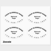 ビジネス用電話番号オン白い楕円シェイプステッカー 楕円形シール (シート)