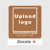 ビジネス用電話番号オンBrown Square Vinyl シール (シート)