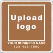 ビジネス用電話番号オンBrown Square Vinyl シール (正面)