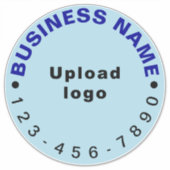 ビジネス用電話番号ライトブルーラウンドラージビニール シール (正面)