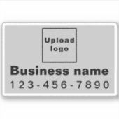 ビジネス用電話番号（灰色の四角形ビニール） シール (正面)