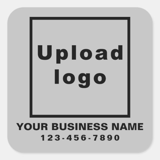 ビジネス用電話番号(灰色の正方形のステッカー) スクエアシール (正面)