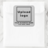 ビジネス用電話番号(灰色の正方形のステッカー) スクエアシール (バッグ)