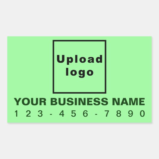 ビジネス用電話番号(緑) 長方形シール (正面)