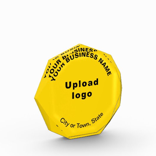 ビジネス用黄色の八角形の形状のフォトブロック フォトブロック (左)