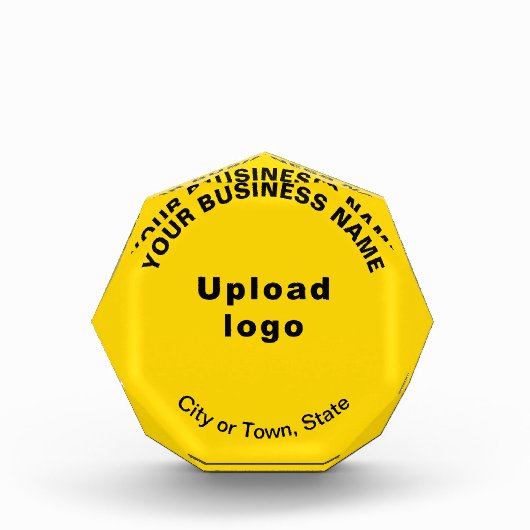 ビジネス用黄色の八角形の形状のフォトブロック フォトブロック (正面)