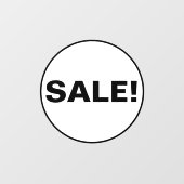 ビジネス用黄色の円形セール窓看板 ウィンドウサイン (シート)