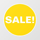 ビジネス用黄色の円形セール窓看板 ウィンドウサイン (シート)