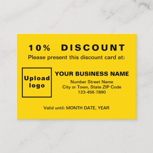 ビジネス用黄色の割引カード 割引カード (正面)