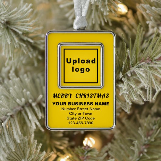 ビジネス用黄色ポートレート四角形フレーム シルバープレートフレームオーナメント (ツリー)