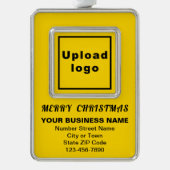 ビジネス用黄色ポートレート四角形フレーム シルバープレートフレームオーナメント (正面)