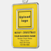 ビジネス用黄色ポートレート四角形フレーム シルバープレートフレームオーナメント (左)