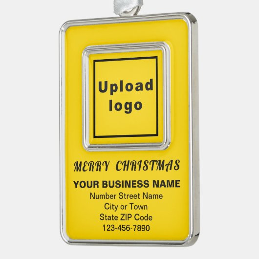 ビジネス用黄色ポートレート四角形フレーム シルバープレートフレームオーナメント (左)