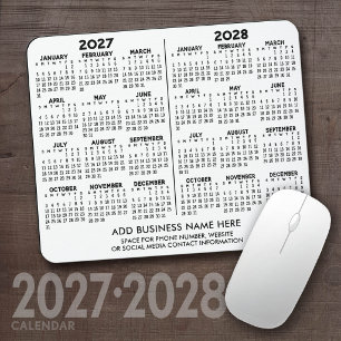 ビジネス用2年カレンダー 2027 2028 年間ビュー マウスパッド