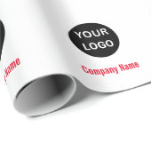 ビジネス用 赤と白のロゴ入り 会社名 ラッピングペーパー (ロールコーナー)