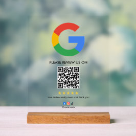 ビジネス用Googleレビュー卓上サイン l QRコード アクリルサイン