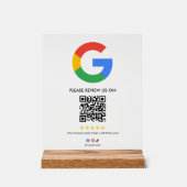 ビジネス用Googleレビュー卓上サイン l QRコード アクリルサイン (正面)