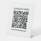 ビジネス用QRコードを即座に作成＆テキスト編集可能 台座サイン (正面)