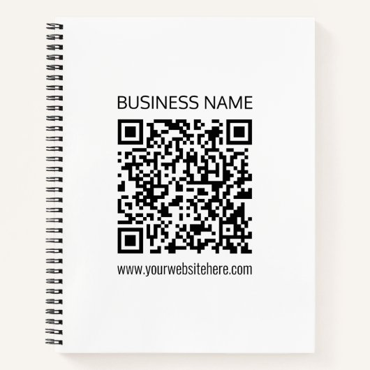 ビジネス用QRコードを即時かつテキスト編集可能に作成 ノートブック (正面)