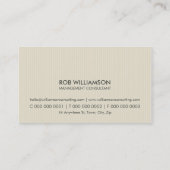 ビジネス男らしカード：:シンプルpinstried 3D 1 名刺 (裏面)