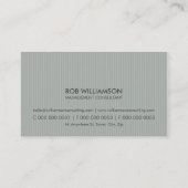 ビジネス男らしカード::シンプルpinstried gray 名刺 (裏面)