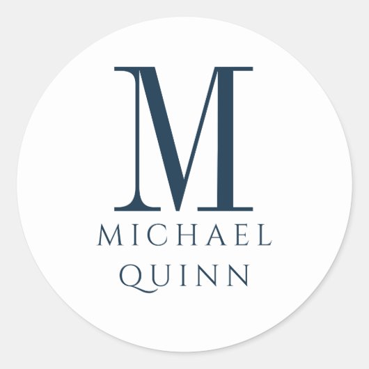 ビジネス男らしプロフェッショナルIブルーモノグラム ラウンドシール (正面)