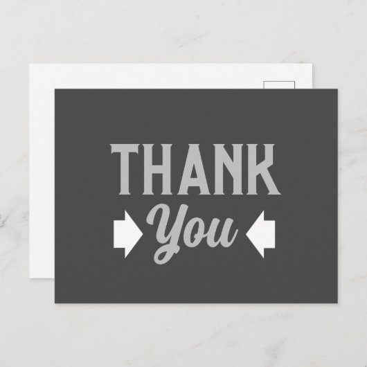 ビジネス男らし・グレーありがとう ポストカード (正面/裏面)