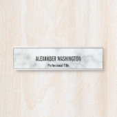 ビジネス白フェイク大理石名プロフェッショナルタイトル サインプレート (正面)