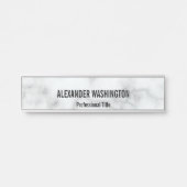 ビジネス白フェイク大理石名プロフェッショナルタイトル サインプレート (正面)