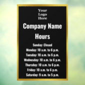 ビジネス白黒あなたのロゴの営業時間 ウィンドウサイン (シート3)