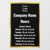 ビジネス白黒あなたのロゴの営業時間 ウィンドウサイン (シート)