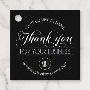 ビジネス白黒ありがとう  ロゴの追加 フェイバータグ