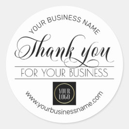 ビジネス白黒ありがとう |ロゴの追加 ラウンドシール
