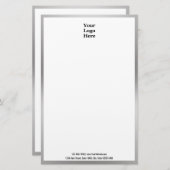 ビジネス白黒とシルバーロゴはこちら 便箋 (正面/裏面)