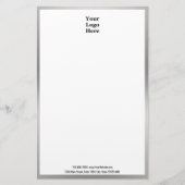 ビジネス白黒とシルバーロゴはこちら 便箋 (正面)