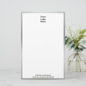 ビジネス白黒とシルバーロゴはこちら 便箋 (スタンド正面)