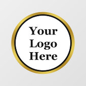 ビジネス白黒と金ゴールドあなたのロゴテンプレート ウィンドウサイン (シート)